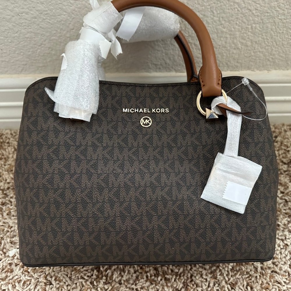 Michael KorsOUT OF STOCK Edith Satchel Bag in Monogram Canvas